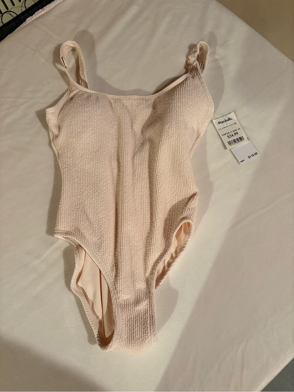 Michael Kors Pale Blush Textured One-Piece Swimsuit